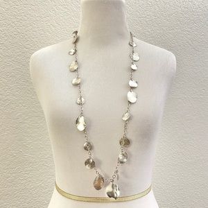 4/$25- Long Metal Coin Chip Necklace Jewelry